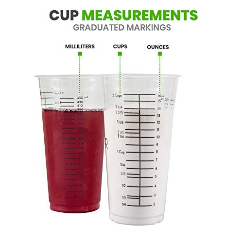 Vasos medidores desechables para resina 16oz pack 20 miniatura 2