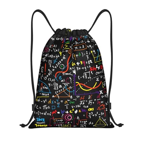 Math Formula Print Drawstring Bags,Gym Sport Sack Drawstring Bag Suitable for sport Swimming Travel.