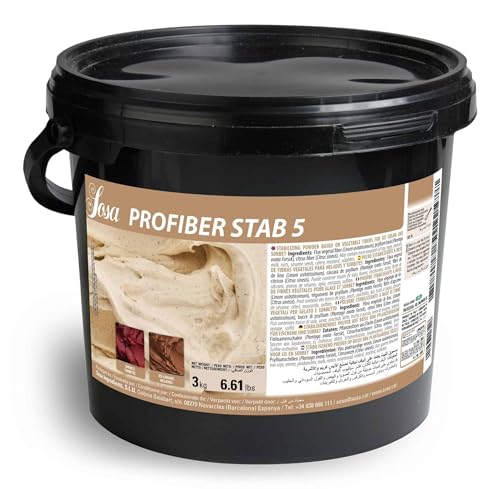 SOSA Profiber stab 5 - Estabilizante para helados y sorbetes sin emulsionantes sintéticos y sin aditivos, 100% fibras vegetales. - Formato 3 kgs - Uso professional