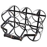 Solution de rangement spacieuse : ce casier à vin en fer peut accueillir plusieurs bouteilles de bière ou de vin, ainsi une organisation optimale pour les barmans et les hôtes en toute occasion. panier à vin vintage en fer, porte-bouteilles de style campagnard