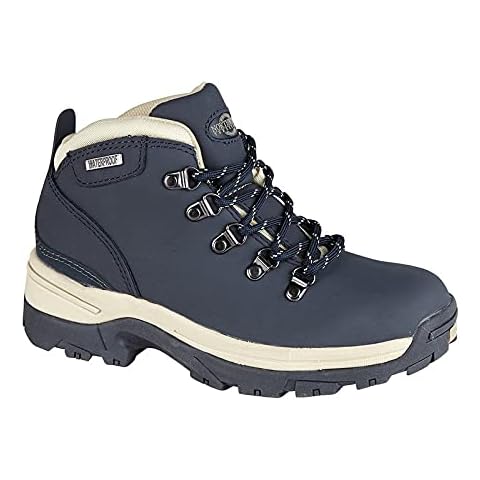 Northwest Territory Ladies Trek Leather Waterproof Walking/Hiking Trekking Boots, Navy, 6 Cover