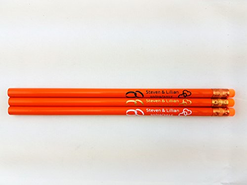 Lápices personalizados naranja con borrador naranja 12 unidades miniatura 4