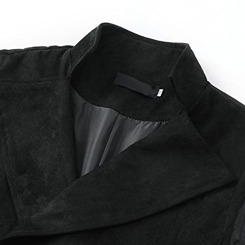 Cloudstyle Mens Double Breasted Velvet Dress Vest Gothic Steampunk Prom Stage Waistcoat4