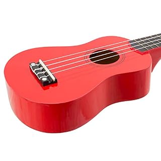 Ukulélé soprano pour les débutants en rouge avec gratuit UKE Sac et tuner - Les Beatles, Paul McCartney, John Lennon, RIngo Starr, George Harrison Ukulélé soprano pour les débutants en rouge avec gratuit UKE Sac et tuner – Image 2