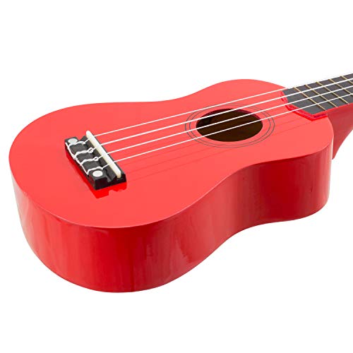 Ukulélé soprano pour les débutants en rouge avec gratuit UKE Sac et tuner - Les Beatles, Paul McCartney, John Lennon, RIngo Starr, George Harrison Ukulélé soprano pour les débutants en rouge avec gratuit UKE Sac et tuner – Image 3