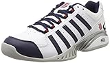 Teppichschuh K-Swiss Performance Herren Receiver III Carpet Tennisschuhe, Weiß (White/Navy/FIERYRED), 41.5 EU