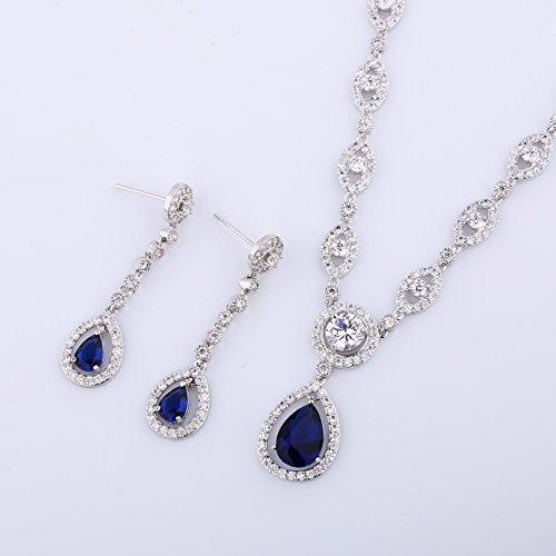 Gulicx AT01A Aaa Cubic Zirconia Cz Women'S Party Jewelry Set Fashion Earrings Pendant Necklace Set Silver Tone thumb #4