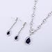GULICX AAA Cubic Zirconia CZ Women's Party Jewelry Set Fashion Earrings Pendant Necklace Set Silver Tone