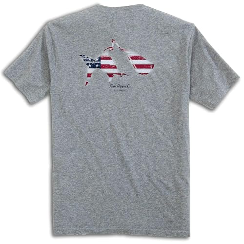 Fish Hippie True Blue Short Sleeve Tee Heather Gray XL