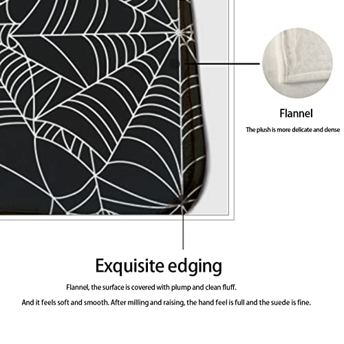 Youtary Halloween Spider Black And White Spiderweb Pattern Kitchen Rug Set 2 Pcs Floor Mats Washable Non-Slip Soft Flannel Runner Rug Doormat Carpet For Kitchen Bathroom Laundry #TOP4
