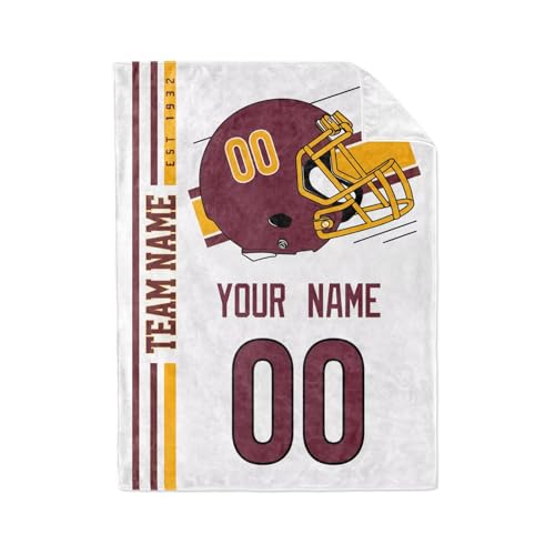 Image of W Throw Blanket Custom Name and Number Personalized Gifts for Men and Women
