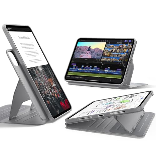 Image of ESR for iPad Pro 11 Inch Case (M5 /M4) 2025 /2024, Removable Magnetic Cover with Pencil Charging & Storage, Adjustable Portrait /Landscape Stand, 9 Standing Angles, Shift Series, Grey