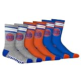 Ultra Game NBA Official Men’s Athletic Cushioned Secure Fit Team Crew Socks - 3 Pack - Unisex, New York Knicks, Assorted, M6-12