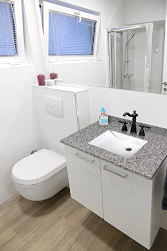 Msi Argento Grigio Vanity Top With Under Mount Rectangle Ceramic Sinks, Engineered Granite Stone, 4" Cc Faucet Holes, 37"X22" #TOP1