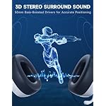 2.4GHz Wireless Gaming Headsets for PS5, PS4, PC, Switch - Bluetooth 5.3 Gaming Headphones with Noise Canceling Mic, 7.1 Surround Sound, 70H Battery, Gaming Lighting - White - Image 5