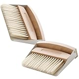 Toyvian Kleines Reinigungsset mit Kleiner Besen und Kehrschaufel aus Nylon Weiß Tastatur und Lüftungsschlitze Reiniger für Büro und Auto