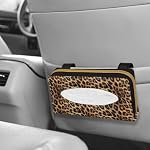 Mumeson Leopard Print Car Tissue Holder Car Sun Visor Napkin Holder Case Hanging Tissue Mask Holder for Sun Visor & Seat Back Car Accessories - Image 6