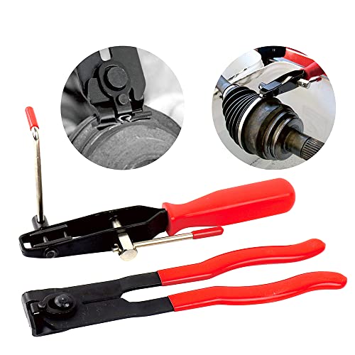 3 Pack Auto Cv Joint Boot Clamp Plier Tool Set, Hose Clamp Pliers, Cv Boot Clamp Pliers Tool Cv Joint Car Clamp Banding Tool, Boot Crimp Pliers And Hose Clamp Pliers Snap Type Car(Red) #TOP5