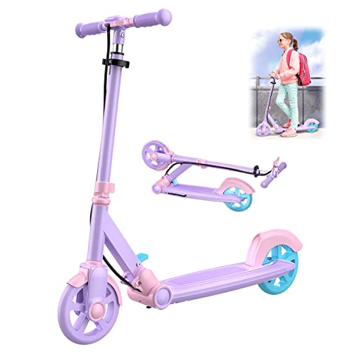 Bueuwe Big Wheel Scooter Kinderroller mit Ständer, City Roller Kinder 6 Jahre, Klappbar Tretroller Erwachsene, Cityroller für Mädchen, Höhenverstellbar, Belastung 100 kg
