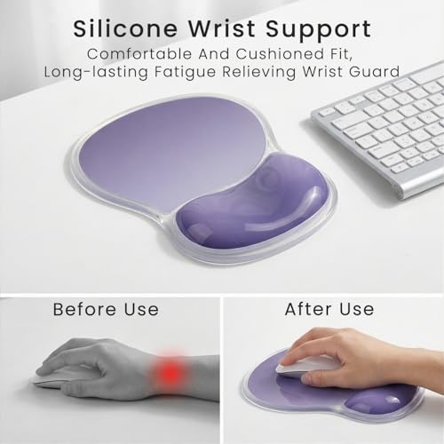 Image of ZORBES Mouse Wrist Pad Transparent TPU Cooling Silicone Ergonomic Wrist Support Mouse Pad Soft Gel Support for Comfortable, Anti-Fatigue Computer Use Desktop Mouse Pad for Home Office Travel