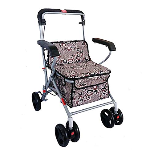 Dntum Folding Shopping Cart, Heavy Duty Aluminium Shopping Trolleys Foldable Hand Sack Truck Barrow Cart Trolley Industrial Warehouse Hand Truck (Red)