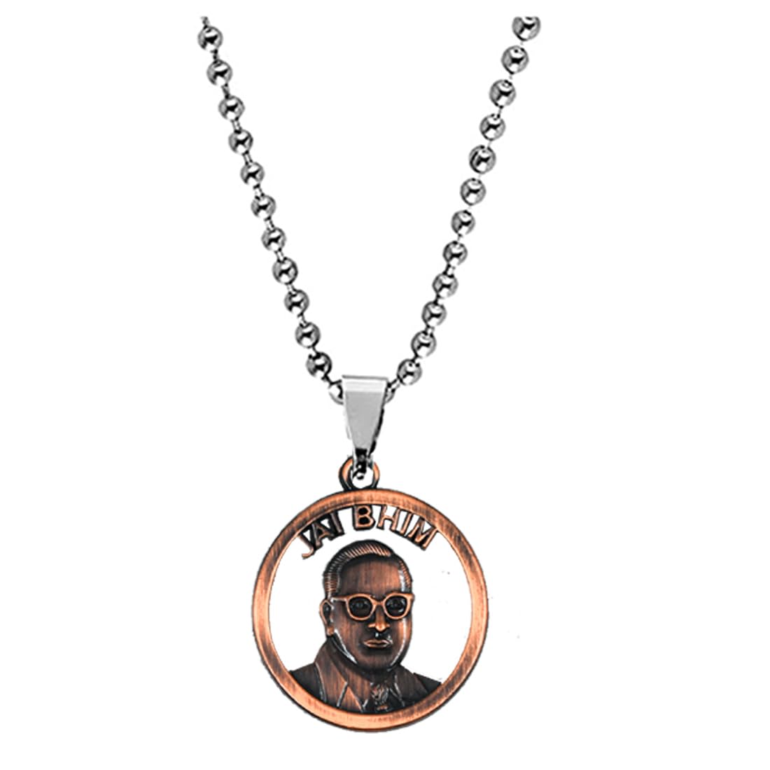 afh Dr. Babasaheb Ambedkar Jay Bhim Copper Bead Chain Pendnet for Men and Women-picture-26