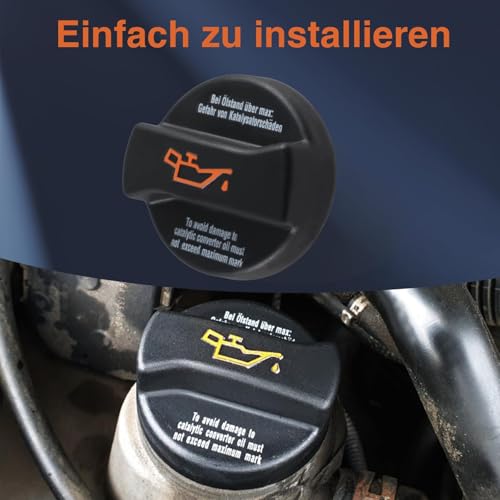 EVRBUL Motoröleinfülldeckel Öleinfülldeckel Kompatibel mit Audi A1, A2, A3, A4, A6, Q7, TT; VW Golf, Jetta, Passat, Polo,Transporter, Caddy, Crafter, Seat,Volvo Replace#:06A103485F、06A103485C