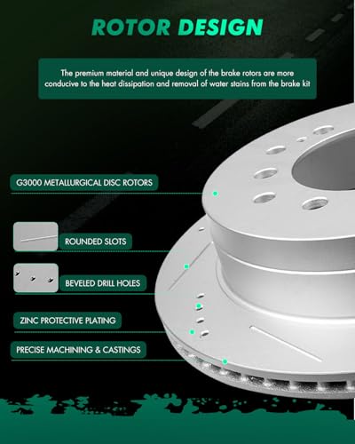 Image of SCITOO Rear Brake Rotors 2x Drilled & Slotted Brakes Rotor:31294
