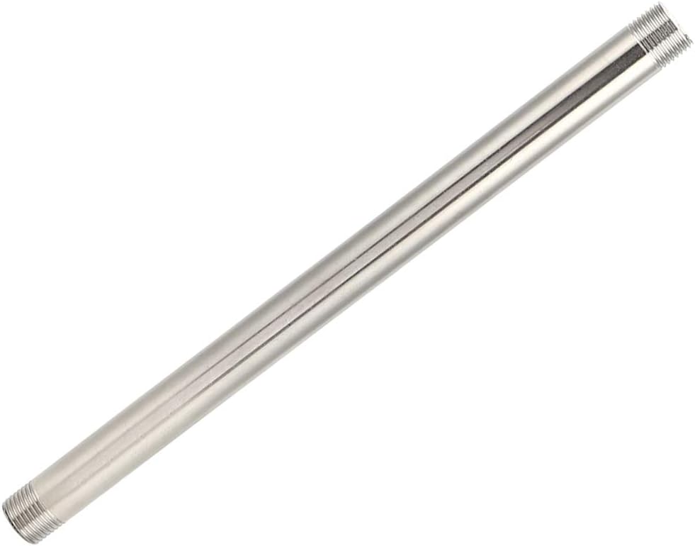 Male Threaded Pipe Fitting Threaded Pipe, Nipple Stainless Steel Nipple Connector Fittings for Plumbing Hardware Gas 30cm (4 Minute Extra Wire (4 minute extra wire lengthening rod 30cm)