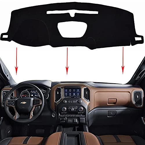 Xhq Dashboard Cover Mat Carpet Car Dash Board Interior Accessories For Chevrolet Silverado 1500 2019 2020 2021 Reduces Glare Eliminates Cracking Protect The Interior Black Style. #TOP4