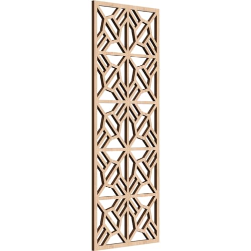 Image of 9 3 /8 inchW x 24 3 /8 inchH x 1 /4 inchT Auburn Decorative Fretwork Wood Wall Panels, Red Oak