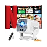 Proiettore Portatile 1080P HD, Mini Proiettore WiFi 6 Bluetooth 5.4 Videoproiettore Focus Elettronico Auto Keystone App Integrata, Chiavetta TV/USB/Laptop/iOS/Android TV