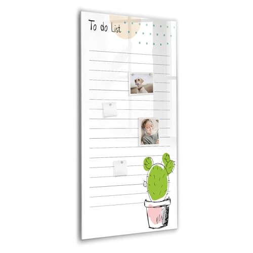 Tableau magnétique en verre effaçable 60x120 contre l'oubli des tâches et l'encombrement