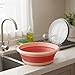 Emiyea Collapsible Wash Basin Set (2 Pack) - Round Portable Foldable Plastic Basins for Laundry, Travel, Camping - Small & Medium Sizes (Orange)