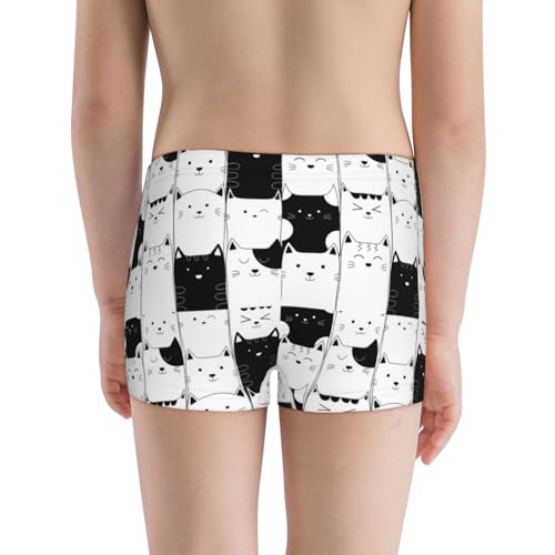 Boys' Cotton Boxer Brief Soft Underwear-Doodle Cute Cat3