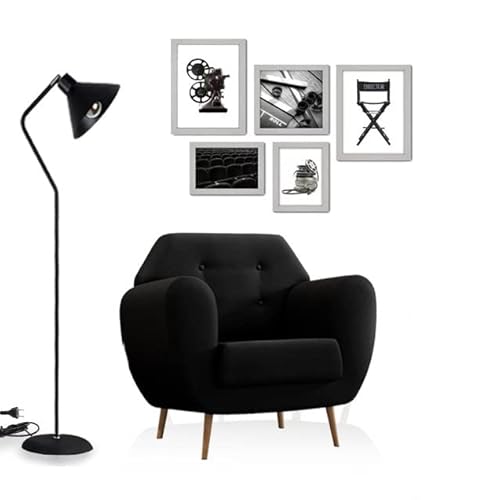 Luminária Piso Thor Skyshow® Abajur Chão Coluna Sala Quarto (preto)
