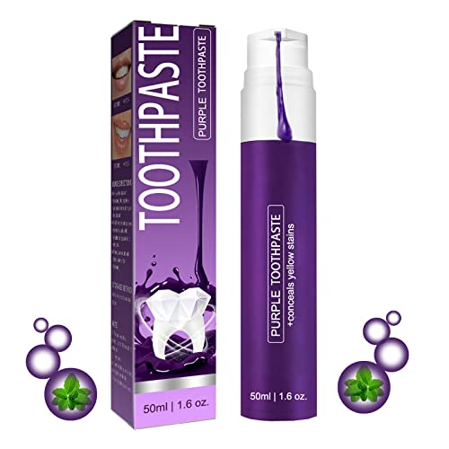 Purple Teeth Whitening Toothpaste, Purple Toothpaste Gel For Teeth Sensitive Teeth, Stop Tooth Sensitivity, Reduce Yellow Stains #TOP14