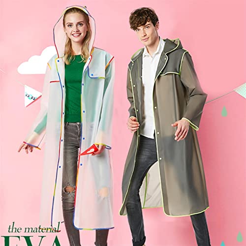 Capa de chuva feminina EVA capa de chuva grossa unissex semitransparente jaqueta longa impermeável p