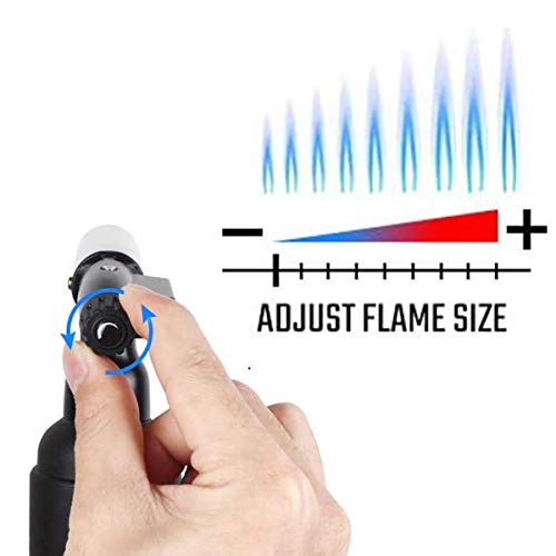 Butane Torch, Jun-L Big Blow Torch Refillable Cooking Torch Lighter, Adjustable Flame For Desserts, Bbq, Soldering With Safety Lock (Butane Gas Not Included) (Black) #TOP4