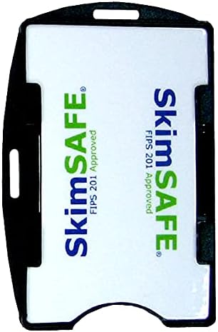5 Pack - Black RFID Blocking ID Badge Holder (Holds 2 Cards) - SkimSAFE FIPS 201 Approved - Dual Sided Shield Blocks 13.56MHz Radio Signal - Specialist ID (Black)