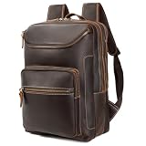 LANNSYNE Vintage Leather Travel Backpack