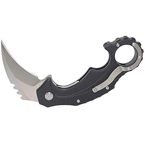 MASALONG kni189 Hard D2 steel blade folding claw Survival Tactical knife (Sanding blade Black handle) Cover