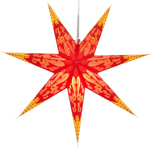 GURU SHOP Faltbarer Advents Leucht Papierstern, Weihnachtsstern 60 cm - Fuego