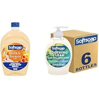 6-Pack 7.5Oz Softsoap Milk & Honey Scented Refill & 50Oz Moisturizing Liquid Hand Soap (Aloe Vera, Honey)