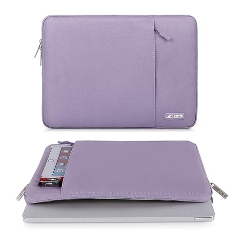 Image of MOSISO Laptop Case 15 inch, 15 inch Laptop Sleeve Compatible with MacBook Air 15 M4 A3241 M3 A3114 M2 A2941 2025 2024 2023,Dell XPS 15,Polyester Vertical Computer Sleeve Bag with Pocket, Purple