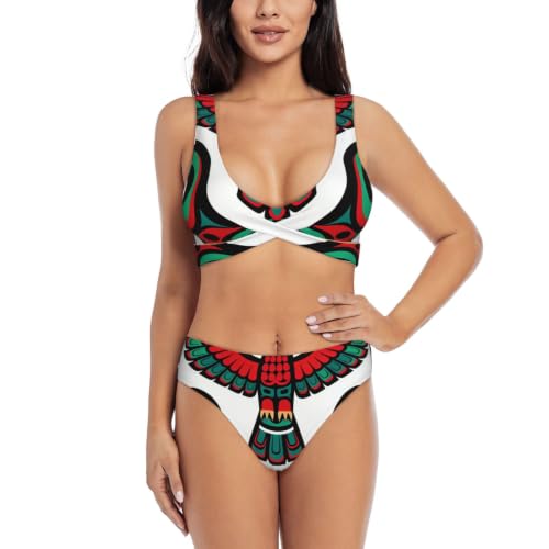 Maillot de bain deux pièces push-up à triangle réglable et coussinets amovibles