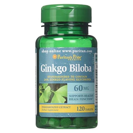 Puritan's Pride Ginkgo Biloba standardiserat extrakt 60 mg | hjärnhälsa | 120 tabletter