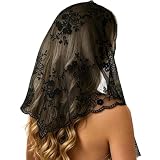 HEMNACU Cappello ornamento da sposa, fascia elegante bianca per donne, pizzo fiore, triangolo, foulard per capelli, bandana all'uncinetto, carina, campeggio, fotografia, cerchietto per donne, Nero