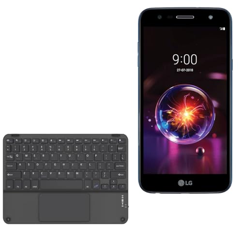 BoxWave Keyboard Compatible with LG X Power 3 - SlimKeys Bluetooth Keyboard with Trackpad, Portable Slim TouchPad - Jet Black