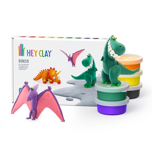 HEY CLAY Colorful Air Dry Clay Kit for Kids Modeling Gift Age 3+ (6 cans)